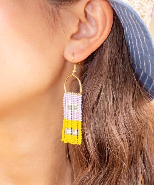 チャイハネ（チャイハネ）の「【チャイハネ】タルティティピアス 片耳用1pcs（ピアス（片耳用）・レディース・イエロー/マルチ/ライトブラウン・FREE）」の3枚目の写真