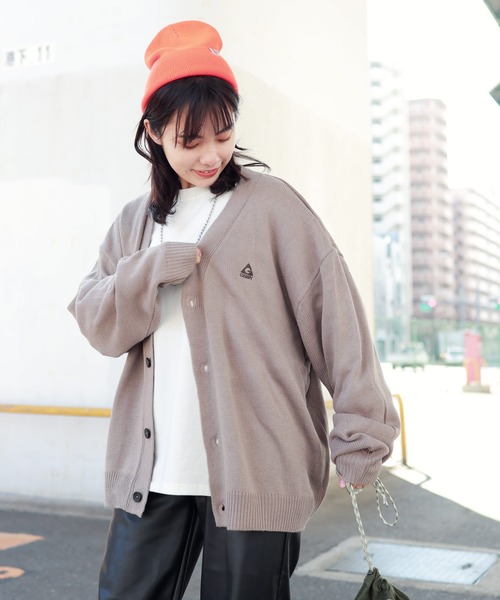 【ユニセックスで着用可能】GERRY/ジェリー別注コラボロゴ刺繍オーバーサイズボリュームニットカーディガン