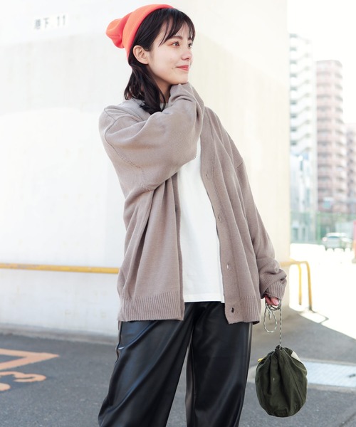 【ユニセックスで着用可能】GERRY/ジェリー別注コラボロゴ刺繍オーバーサイズボリュームニットカーディガン