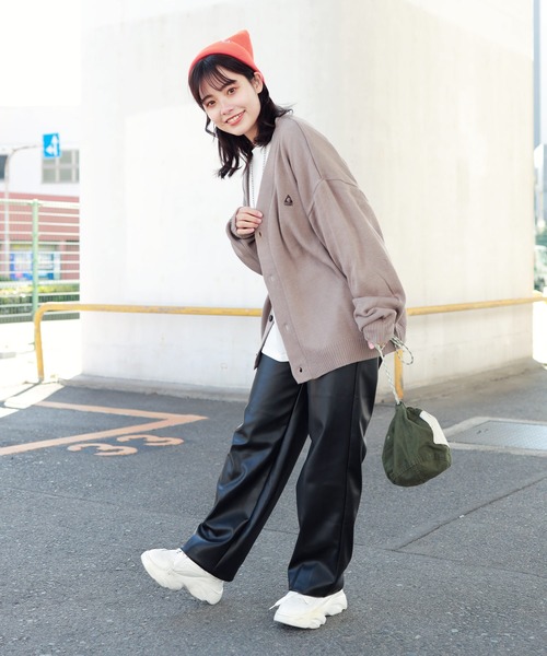 【ユニセックスで着用可能】GERRY/ジェリー別注コラボロゴ刺繍オーバーサイズボリュームニットカーディガン