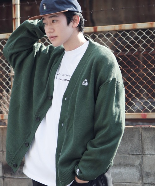 【ユニセックスで着用可能】GERRY/ジェリー別注コラボロゴ刺繍オーバーサイズボリュームニットカーディガン
