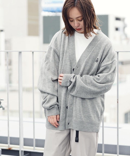【ユニセックスで着用可能】GERRY/ジェリー別注コラボロゴ刺繍オーバーサイズボリュームニットカーディガン
