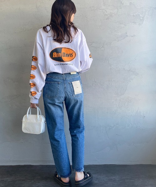 BEN DAVIS（ベンデイビス）の「[BEN DAVIS/ベンデイビス] カプセルロゴ バックプリントロングスリーブTシャツ（Tシャツ/カットソー・レディース・ホワイト/ブラック/イエロー・M/L/XL）」の4枚目の写真