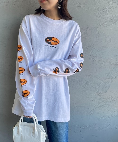 BEN DAVIS（ベンデイビス）の「[BEN DAVIS/ベンデイビス] カプセルロゴ バックプリントロングスリーブTシャツ（Tシャツ/カットソー・レディース・ホワイト/ブラック/イエロー・M/L/XL）」の15枚目の写真