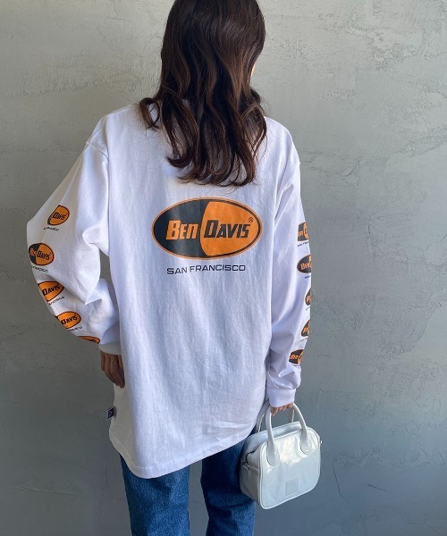BEN DAVIS（ベンデイビス）の「[BEN DAVIS/ベンデイビス] カプセルロゴ バックプリントロングスリーブTシャツ（Tシャツ/カットソー・レディース・ホワイト/ブラック/イエロー・M/L/XL）」の18枚目の写真