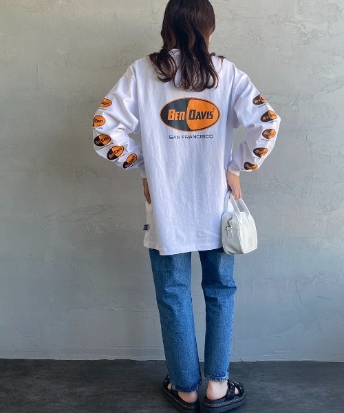 BEN DAVIS（ベンデイビス）の「[BEN DAVIS/ベンデイビス] カプセルロゴ バックプリントロングスリーブTシャツ（Tシャツ/カットソー・レディース・ホワイト/ブラック/イエロー・M/L/XL）」の19枚目の写真