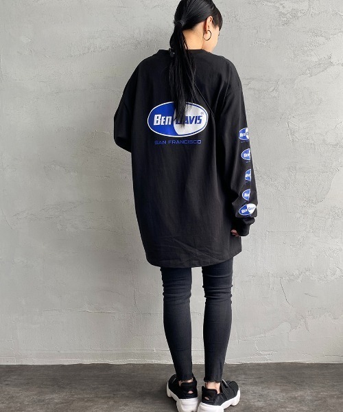 BEN DAVIS（ベンデイビス）の「[BEN DAVIS/ベンデイビス] カプセルロゴ バックプリントロングスリーブTシャツ（Tシャツ/カットソー・レディース・ホワイト/ブラック/イエロー・M/L/XL）」の7枚目の写真