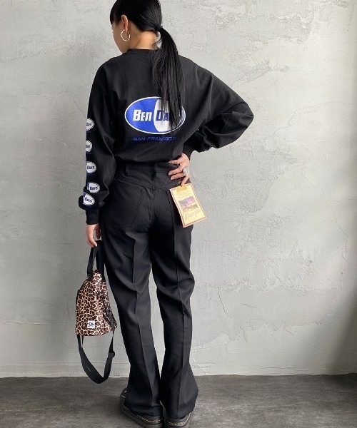 BEN DAVIS（ベンデイビス）の「[BEN DAVIS/ベンデイビス] カプセルロゴ バックプリントロングスリーブTシャツ（Tシャツ/カットソー・レディース・ホワイト/ブラック/イエロー・M/L/XL）」の6枚目の写真