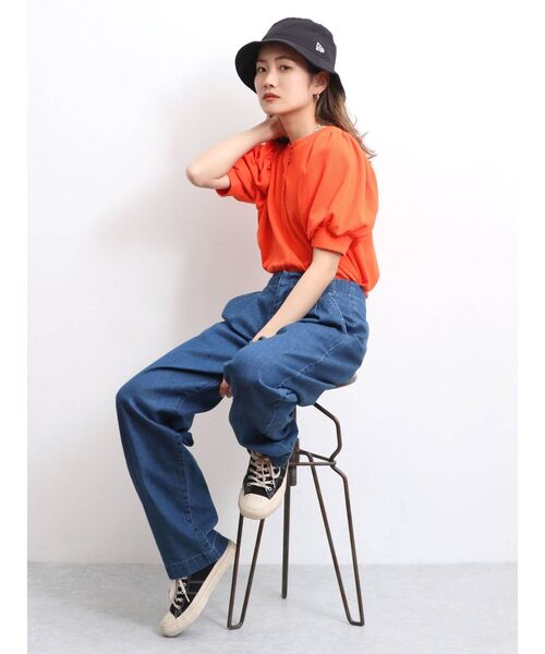 Ungrid(アングリッド)の「【WEB限定】ショルダーデザインTee(Tシャツ/カットソー・レディース・オフホワイト/ブラック/オレンジ/ブルー・FREE)」の10枚目の写真