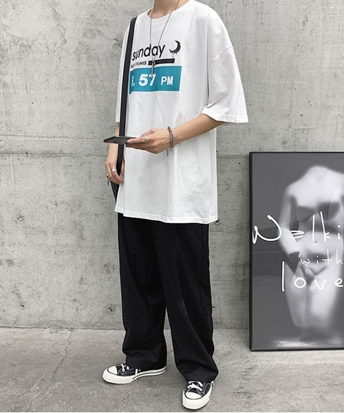 NEW GENTLEMAN(ニュージェントルマン)の「8.57PM オーバーサイズTシャツ(Tシャツ/カットソー・メンズ・ホワイト/ブラック・M/L/XL)」の10枚目の写真