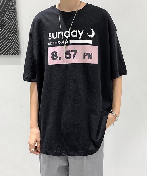 NEW GENTLEMAN(ニュージェントルマン)の「8.57PM オーバーサイズTシャツ(Tシャツ/カットソー・メンズ・ホワイト/ブラック・M/L/XL)」の13枚目の写真