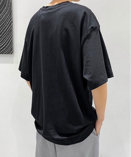 NEW GENTLEMAN(ニュージェントルマン)の「8.57PM オーバーサイズTシャツ(Tシャツ/カットソー・メンズ・ホワイト/ブラック・M/L/XL)」の20枚目の写真