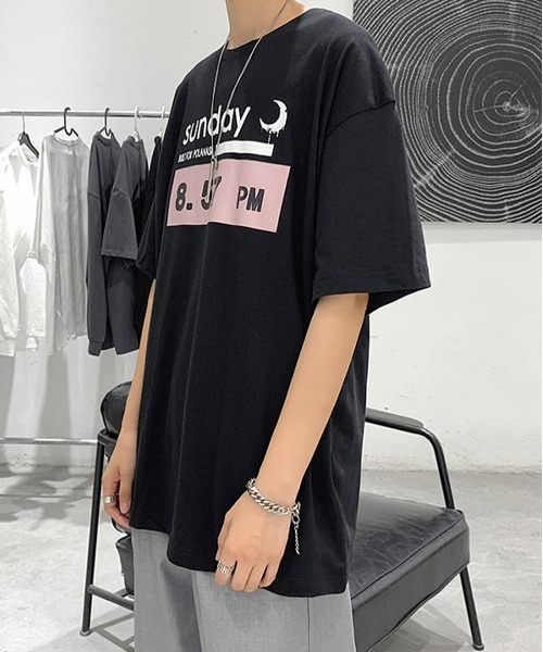 NEW GENTLEMAN(ニュージェントルマン)の「8.57PM オーバーサイズTシャツ(Tシャツ/カットソー・メンズ・ホワイト/ブラック・M/L/XL)」の14枚目の写真