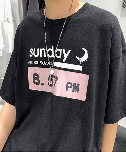 NEW GENTLEMAN(ニュージェントルマン)の「8.57PM オーバーサイズTシャツ(Tシャツ/カットソー・メンズ・ホワイト/ブラック・M/L/XL)」の16枚目の写真