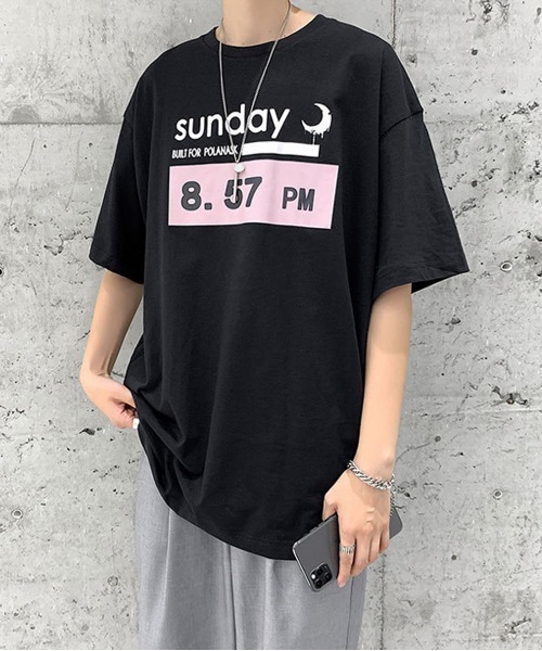 NEW GENTLEMAN(ニュージェントルマン)の「8.57PM オーバーサイズTシャツ(Tシャツ/カットソー・メンズ・ホワイト/ブラック・M/L/XL)」の17枚目の写真