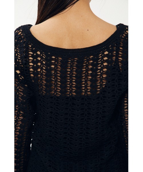 クロシェトップス BLACK BY MOUSSY（ブラックバイマウジー）の「crochet knit tops