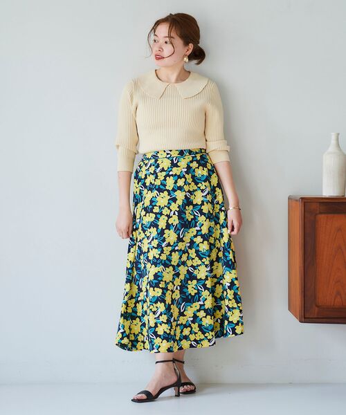 le.coeur blanc（ルクールブラン）の「衿付き透かしリブニットプルオーバー（ニット/セーター・レディース・ネイビー/ホワイト系その他/ライトベージュ・38）」の12枚目の写真