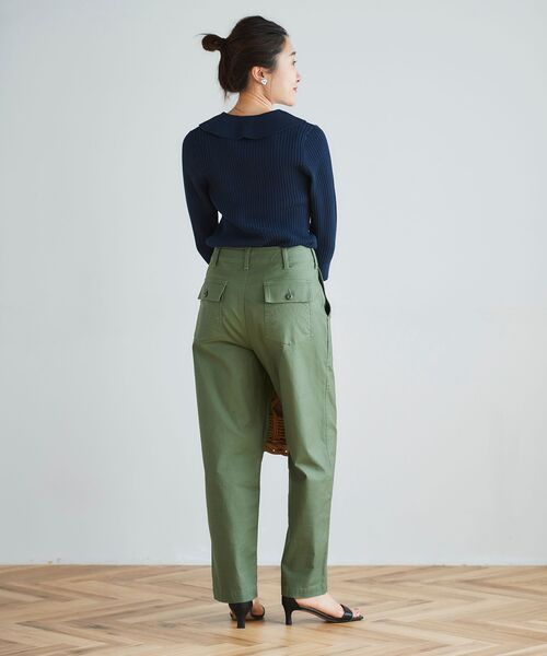 le.coeur blanc（ルクールブラン）の「衿付き透かしリブニットプルオーバー（ニット/セーター・レディース・ネイビー/ホワイト系その他/ライトベージュ・38）」の6枚目の写真