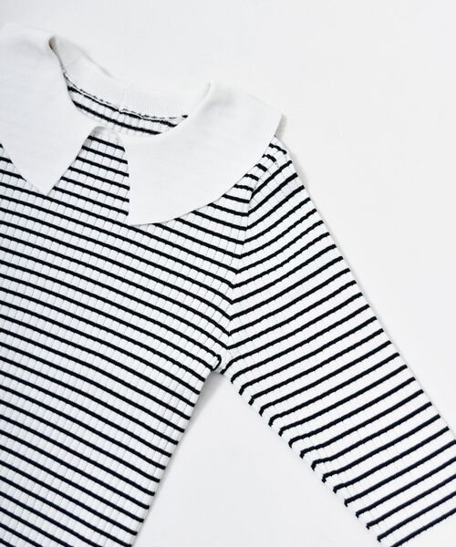 le.coeur blanc（ルクールブラン）の「衿付き透かしリブニットプルオーバー（ニット/セーター・レディース・ネイビー/ホワイト系その他/ライトベージュ・38）」の11枚目の写真