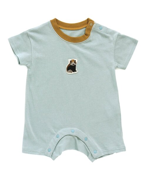 Ampersand(アンパサンド)の「動物ワンポイントロンパス(ロンパース・キッズ・ベージュ/ブルー/オフホワイト・60/70/80)」の3枚目の写真