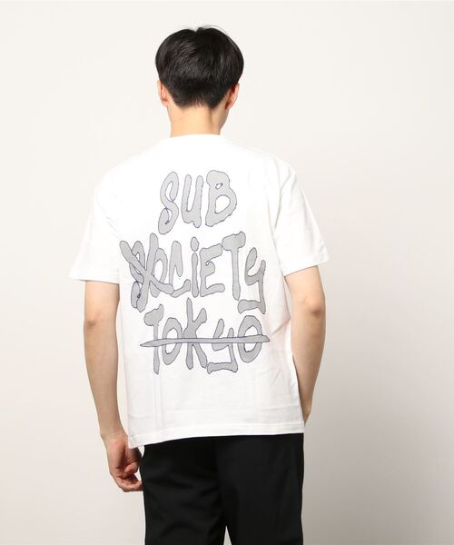 Subciety（サブサエティ）の「TAG S/S（Tシャツ/カットソー・メンズ・ホワイト/ブラック系その他/ブラック×パープル・SMALL/MEDIUM/LARGE/X-LARGE/XX-LARGE）」の5枚目の写真