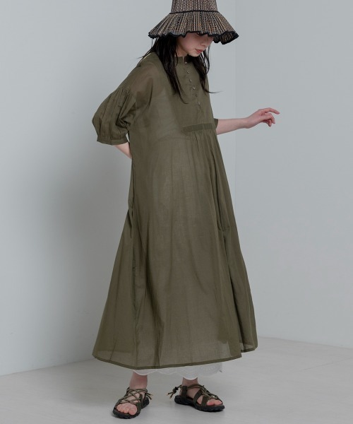 LUPILIEN(ルピリアン)の「Made in India◇綿ボイル シャーリング2WAYワンピース(ワンピース・レディース・ブラック/ベージュ/カーキ/グリーン・FREE)」の1枚目の写真