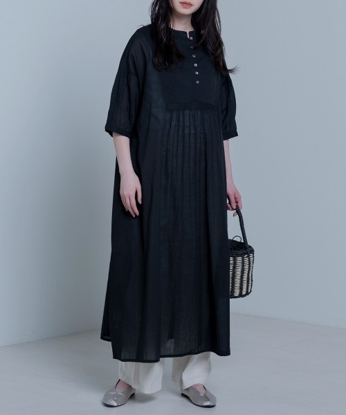 LUPILIEN(ルピリアン)の「Made in India◇綿ボイル シャーリング2WAYワンピース(ワンピース・レディース・ブラック/ベージュ/カーキ/グリーン・FREE)」の3枚目の写真