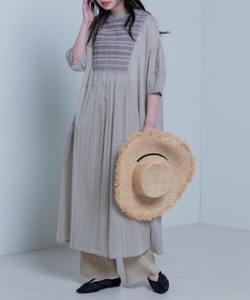 LUPILIEN(ルピリアン)の「Made in India◇綿ボイル シャーリング2WAYワンピース(ワンピース・レディース・ブラック/ベージュ/カーキ/グリーン・FREE)」の5枚目の写真