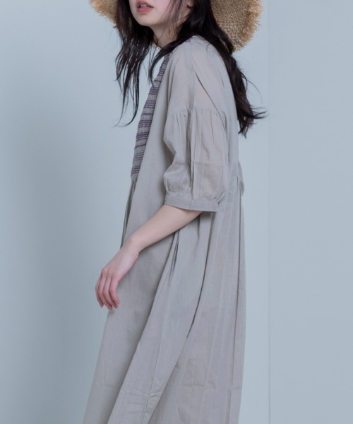 LUPILIEN(ルピリアン)の「Made in India◇綿ボイル シャーリング2WAYワンピース(ワンピース・レディース・ブラック/ベージュ/カーキ/グリーン・FREE)」の7枚目の写真
