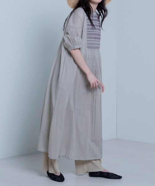 LUPILIEN(ルピリアン)の「Made in India◇綿ボイル シャーリング2WAYワンピース(ワンピース・レディース・ブラック/ベージュ/カーキ/グリーン・FREE)」の8枚目の写真