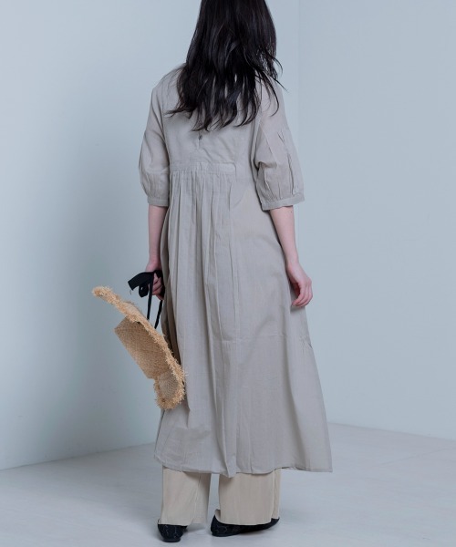 LUPILIEN(ルピリアン)の「Made in India◇綿ボイル シャーリング2WAYワンピース(ワンピース・レディース・ブラック/ベージュ/カーキ/グリーン・FREE)」の9枚目の写真