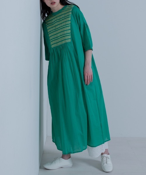 LUPILIEN(ルピリアン)の「Made in India◇綿ボイル シャーリング2WAYワンピース(ワンピース・レディース・ブラック/ベージュ/カーキ/グリーン・FREE)」の11枚目の写真