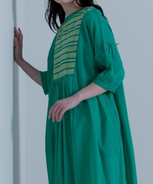 Made in India◇綿ボイル シャーリング2WAYワンピース（ワンピース