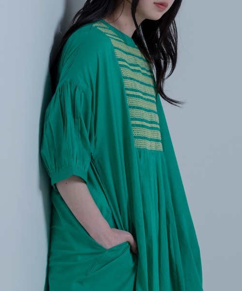 LUPILIEN(ルピリアン)の「Made in India◇綿ボイル シャーリング2WAYワンピース(ワンピース・レディース・ブラック/ベージュ/カーキ/グリーン・FREE)」の14枚目の写真