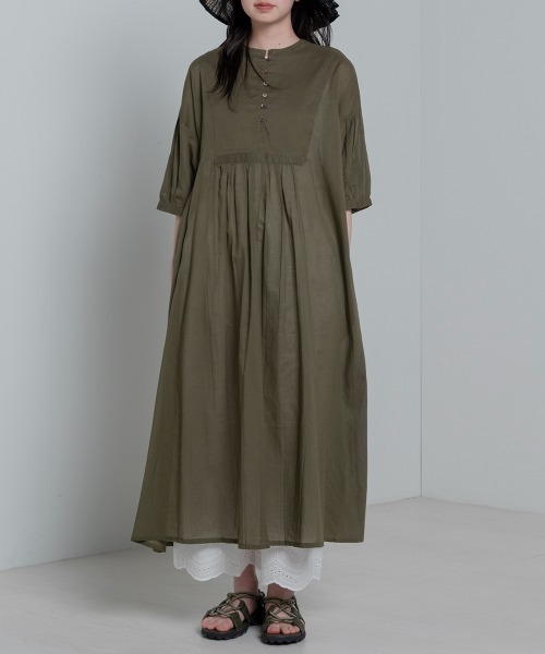 LUPILIEN(ルピリアン)の「Made in India◇綿ボイル シャーリング2WAYワンピース(ワンピース・レディース・ブラック/ベージュ/カーキ/グリーン・FREE)」の17枚目の写真