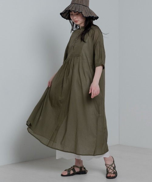 LUPILIEN(ルピリアン)の「Made in India◇綿ボイル シャーリング2WAYワンピース(ワンピース・レディース・ブラック/ベージュ/カーキ/グリーン・FREE)」の18枚目の写真