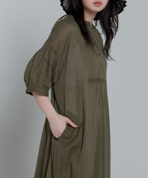 LUPILIEN(ルピリアン)の「Made in India◇綿ボイル シャーリング2WAYワンピース(ワンピース・レディース・ブラック/ベージュ/カーキ/グリーン・FREE)」の19枚目の写真