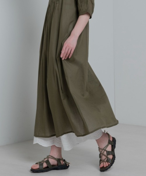 LUPILIEN(ルピリアン)の「Made in India◇綿ボイル シャーリング2WAYワンピース(ワンピース・レディース・ブラック/ベージュ/カーキ/グリーン・FREE)」の21枚目の写真