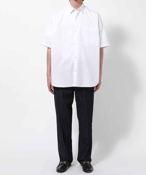 ADAM ET ROPE'（アダムエロペ）の「ビッグシルエット レギュラーカラー 半袖シャツ（シャツ/ブラウス・メンズ・ホワイト/ブルー・M/L）」の8枚目の写真