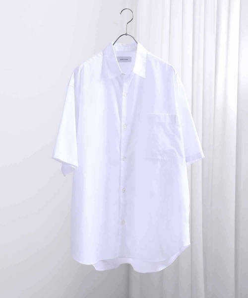 ADAM ET ROPE'（アダムエロペ）の「ビッグシルエット レギュラーカラー 半袖シャツ（シャツ/ブラウス・メンズ・ホワイト/ブルー・M/L）」の11枚目の写真