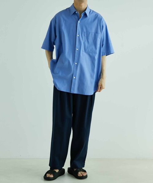 ADAM ET ROPE'（アダムエロペ）の「ビッグシルエット レギュラーカラー 半袖シャツ（シャツ/ブラウス・メンズ・ホワイト/ブルー・M/L）」の22枚目の写真