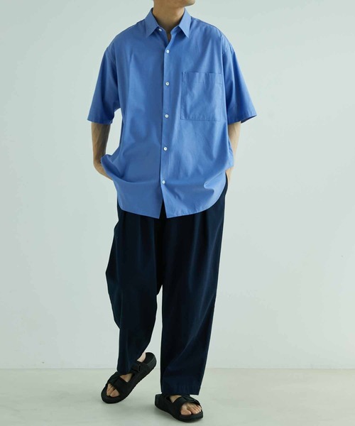 ADAM ET ROPE'（アダムエロペ）の「ビッグシルエット レギュラーカラー 半袖シャツ（シャツ/ブラウス・メンズ・ホワイト/ブルー・M/L）」の19枚目の写真