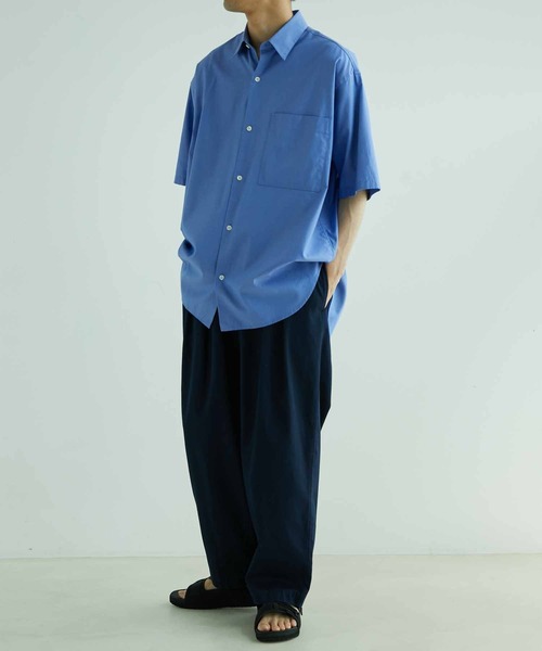 ADAM ET ROPE'（アダムエロペ）の「ビッグシルエット レギュラーカラー 半袖シャツ（シャツ/ブラウス・メンズ・ホワイト/ブルー・M/L）」の20枚目の写真