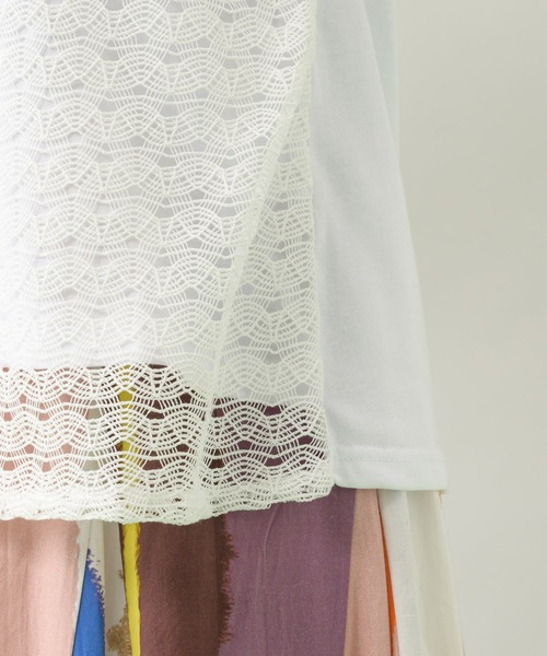 CLOCHE（クロシェ）の「cloche レース重ねタンク（タンクトップ・レディース・ホワイト/ブラック・FREE）」の15枚目の写真