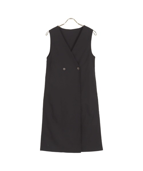 KOBE LETTUCE（コウベレタス）の「選べるリネンorデニムロングジレ（ベスト・レディース・ブラック/ブラック系1/ブラウン系/ブラウン系1/ベージュ系/ベージュ系1/その他/その他1・1/2）」の2枚目の写真