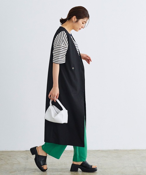 KOBE LETTUCE（コウベレタス）の「選べるリネンorデニムロングジレ（ベスト・レディース・ブラック/ブラック系1/ブラウン系/ブラウン系1/ベージュ系/ベージュ系1/その他/その他1・1/2）」の20枚目の写真