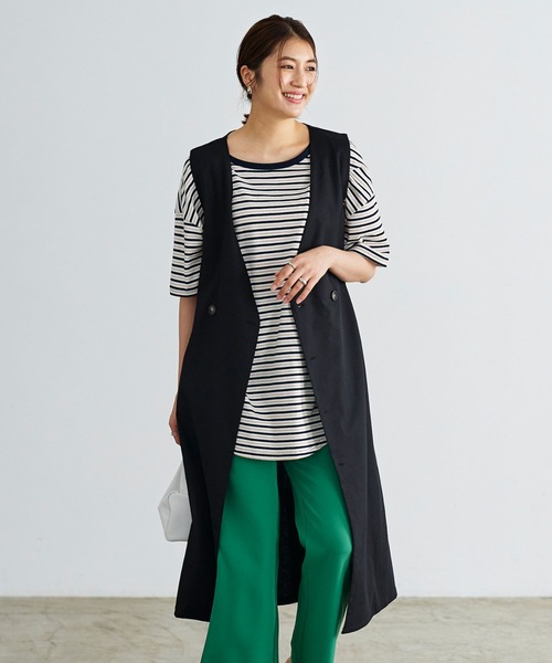 KOBE LETTUCE（コウベレタス）の「選べるリネンorデニムロングジレ（ベスト・レディース・ブラック/ブラック系1/ブラウン系/ブラウン系1/ベージュ系/ベージュ系1/その他/その他1・1/2）」の13枚目の写真