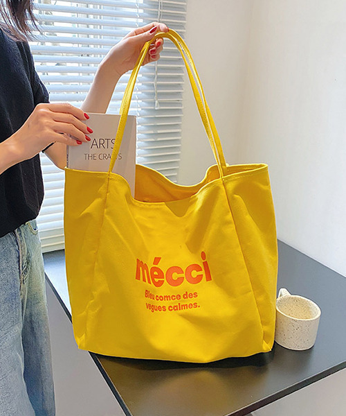 c.u.l（シーユーエル）の「【c.u.l】mecciロゴキャンパスカラートートバッグ cula394（トートバッグ・レディース・ピンク/イエロー/オレンジ/グリーン/アイボリー・FREE）」の11枚目の写真