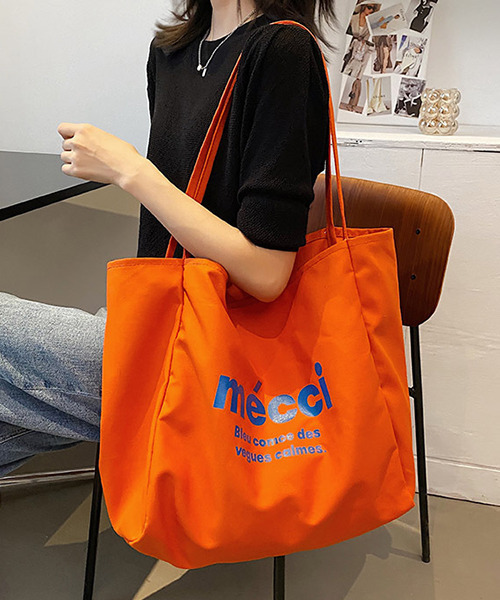 c.u.l（シーユーエル）の「【c.u.l】mecciロゴキャンパスカラートートバッグ cula394（トートバッグ・レディース・ピンク/イエロー/オレンジ/グリーン/アイボリー・FREE）」の12枚目の写真