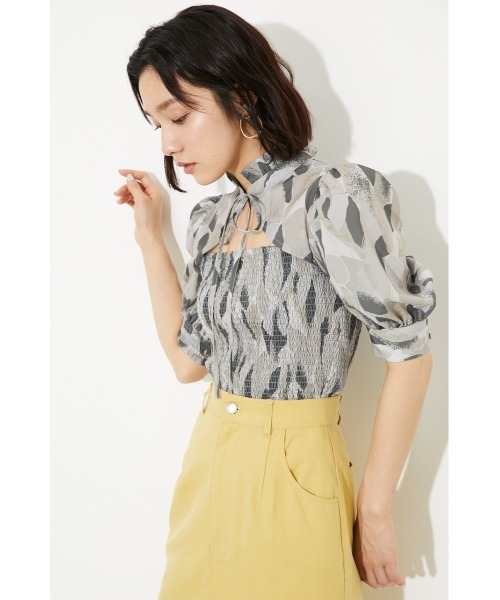 rienda - パフスリーブウエストシャーリングトップス パフスリーブウエストシャーリングBLS（Tシャツ/カットソー